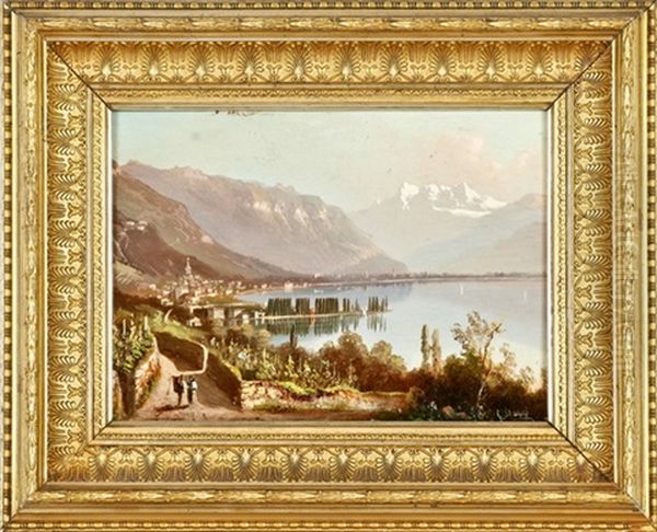 Montreux Am Genfer See Oil Painting by Hubert Sattler