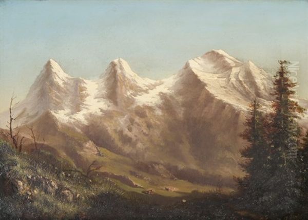 Eiger, Monch Und Jungfrau Oil Painting by Hubert Sattler