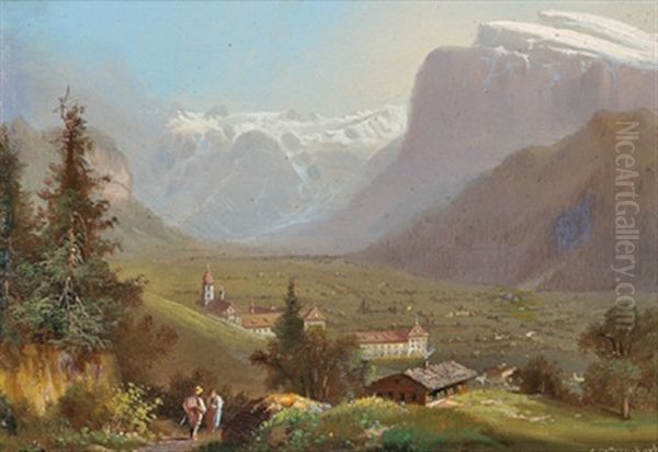 Blick Auf Engelberg In Der Schweiz, Gemaldegalerie Oil Painting by Hubert Sattler