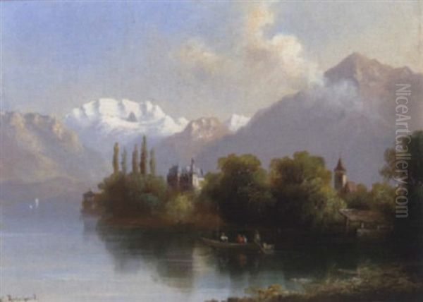 Motiv Aus Der Schwiez Oil Painting by Hubert Sattler