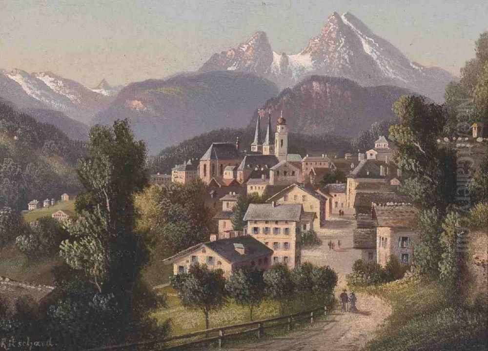 Berchtesgaden Oil Painting by Hubert Sattler