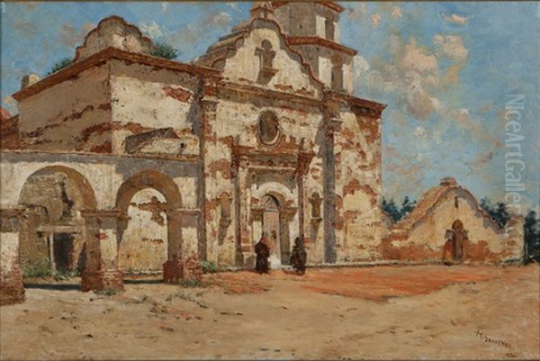 Mission San Luis Rey Oil Painting by Frank Paul Sauerwein