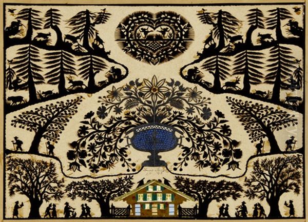 Jagdleben Oil Painting by Louis David Saugy