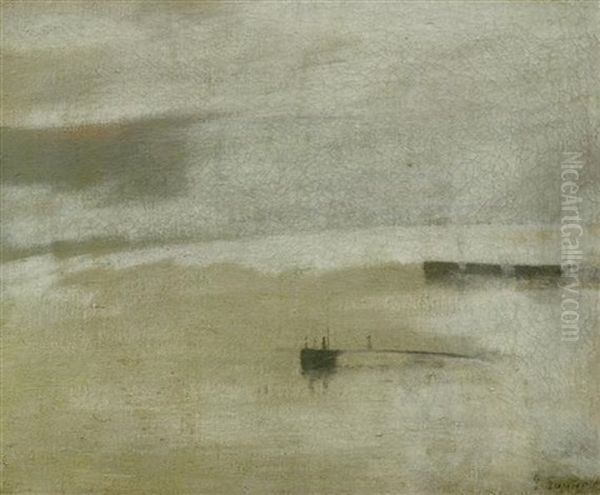 Steg Am Meeresufer Oil Painting by George Sauter