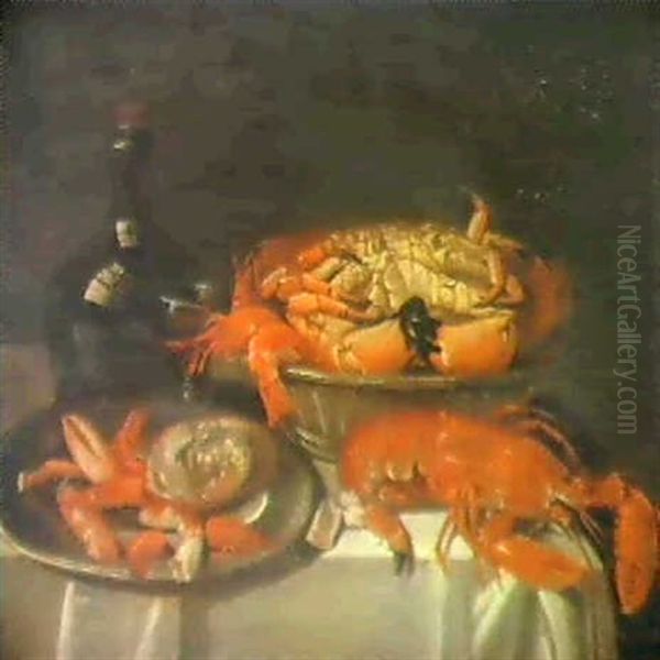 Still-life Of Crabs And Lobster .... Oil Painting by Dirk Sauts