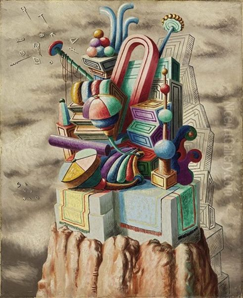 Monumento Ai Giocattoli Oil Painting by Alberto Savinio