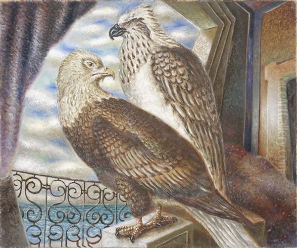 Gardiens Du Port O Gardiens D'etoiles Oil Painting by Alberto Savinio