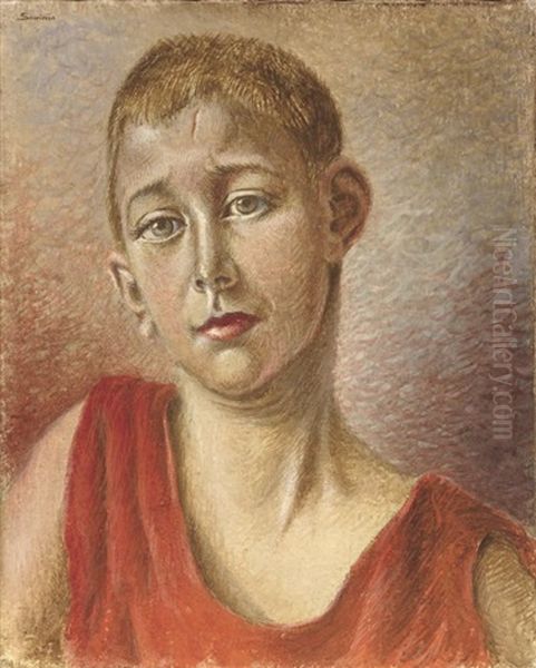 Testa Di Bambino Oil Painting by Alberto Savinio