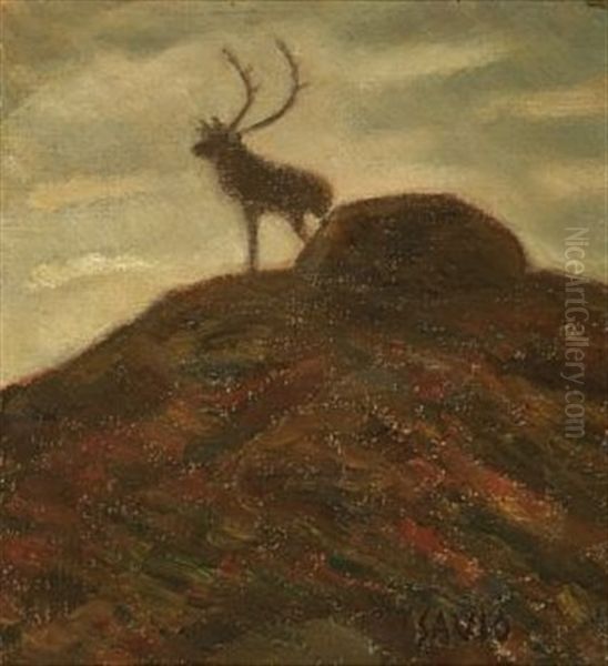 Reinbukk I Fjellet Oil Painting by John Savio