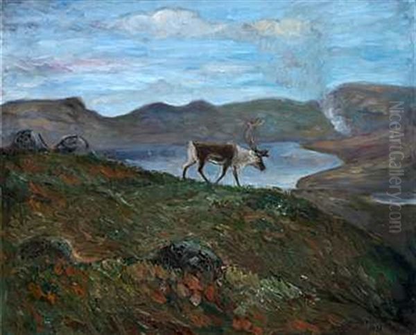Rein I Hoyfjellet Oil Painting by John Savio