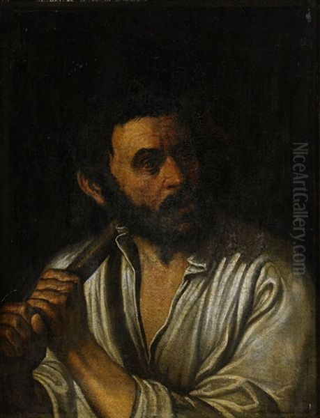 Man Med Yxa Oil Painting by Giovanni Girolamo Savoldo