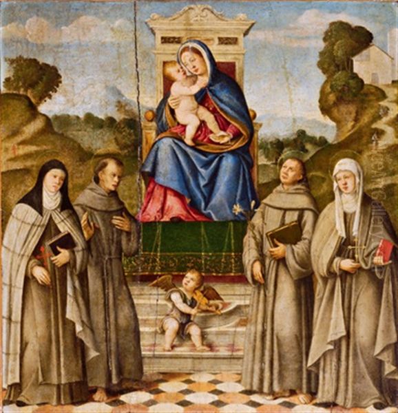 Sacra Conversazione, Madonna Mit Kind Und Heiligen Oil Painting by Giovanni Girolamo Savoldo
