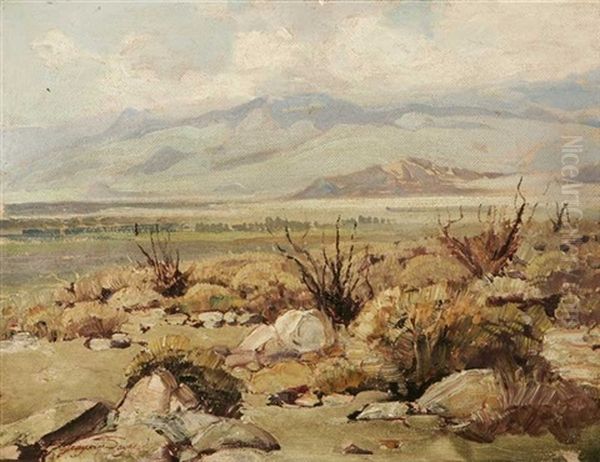 Desert Near Indio Oil Painting by Fred Grayson Sayre