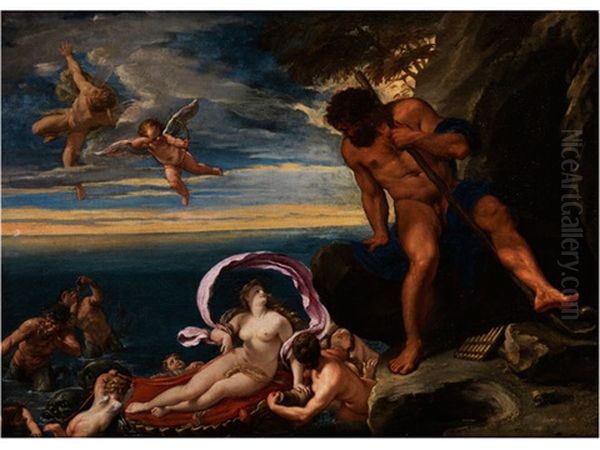 Galatea Und Polyphem Oil Painting by Ippolito Scarsella (see Scarsellino)