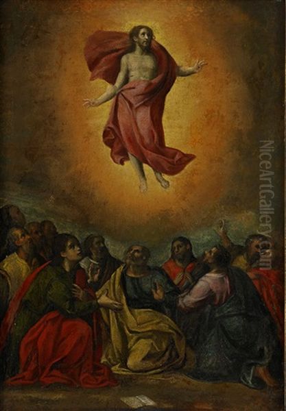 Kristi Himmelsfard Oil Painting by Ippolito Scarsella (see Scarsellino)