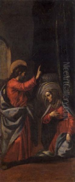 Apparizione Di Cristo Alla Madonna Oil Painting by Ippolito Scarsella (see Scarsellino)