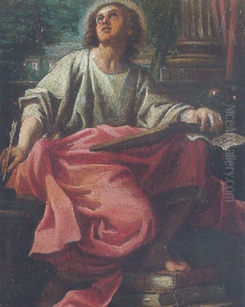 Saint John The Evangelist Oil Painting by Ippolito Scarsella (see Scarsellino)