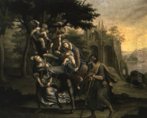 The Flight Into Egypt Oil Painting by Ippolito Scarsella (see Scarsellino)