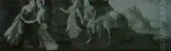 The Visit Of Mary And Joseph At The House Of Zacharias And  Elizabeth Oil Painting by Ippolito Scarsella (see Scarsellino)