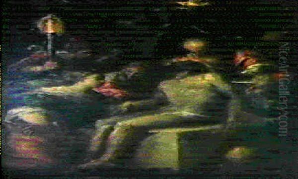 La Mise Au Tombeau Oil Painting by Ippolito Scarsella (see Scarsellino)