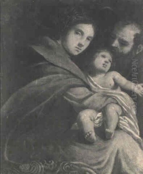 La Sainte Famille Oil Painting by Ippolito Scarsella (see Scarsellino)