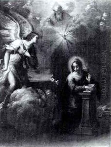 The Annunciation Oil Painting by Ippolito Scarsella (see Scarsellino)