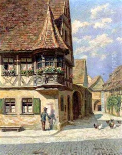 Der Aushang Oil Painting by Wilhelm M. Schacht