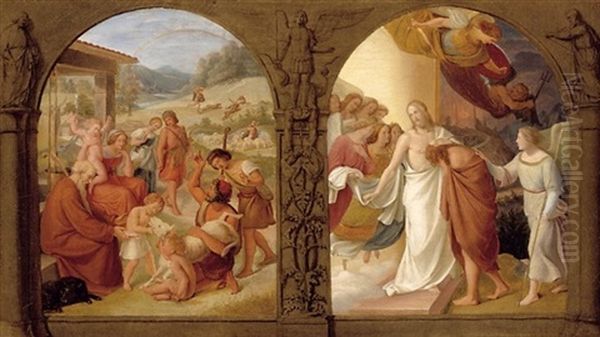 Die Parabel Vom Verlorenen Schaf Und Verlorenen Sohn Oil Painting by Friedrich Wilhelm von Schadow