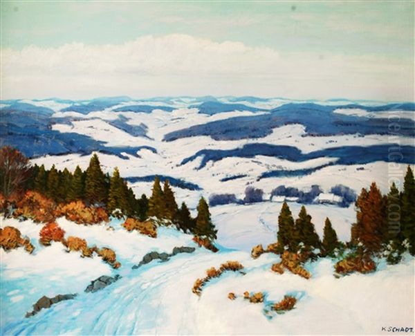 Zimni Krajina Oil Painting by Karl Schadt