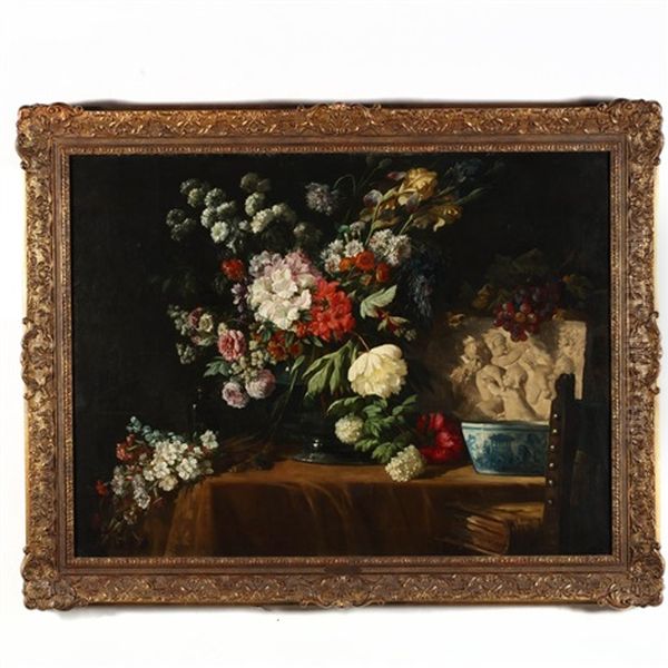 Still Life With Flowers Oil Painting by Lucas Schaefels