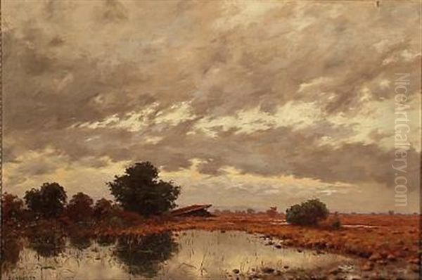 Autumn Landscapes (pair) Oil Painting by Carl M. Schaette