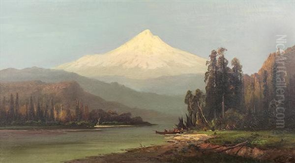 Mt. Hood (from Hood River) Oil Painting by Frederick Ferdinand Schafer