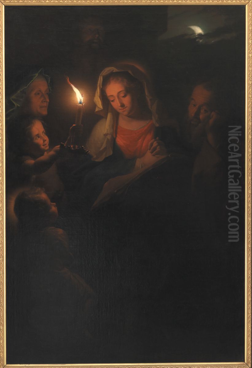 The Holy Family Oil Painting by Godfried Schalcken