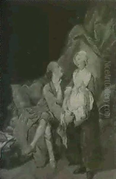 The Courtship Oil Painting by Jean-Frederic Schall