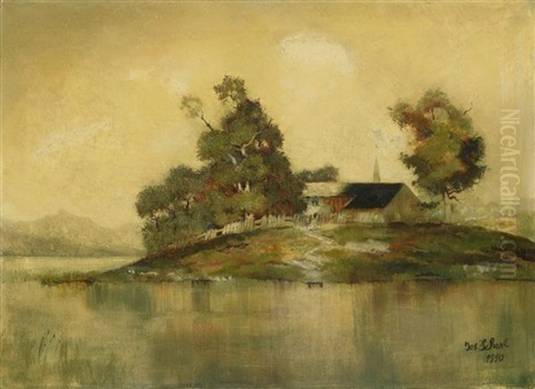 Seelandschaft Oil Painting by Josef Scharl