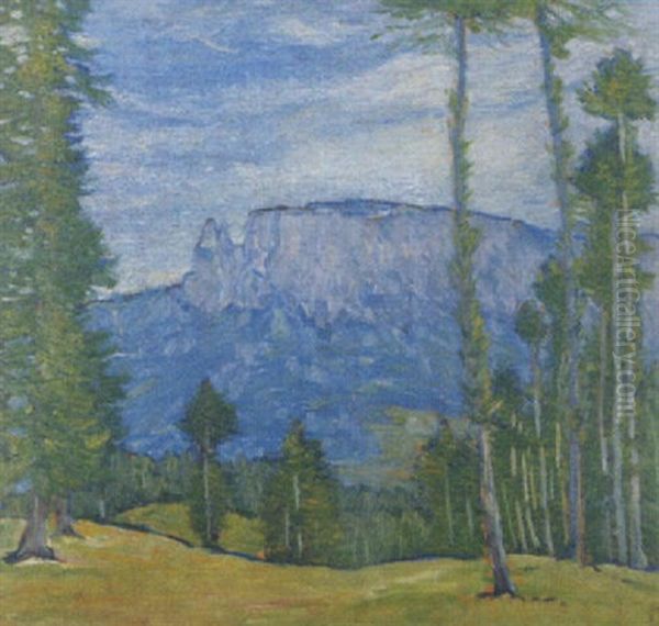 Sudtiroler Alpenlandschaft Mit Schlern Und Ritten Oil Painting by Karl Schattanek