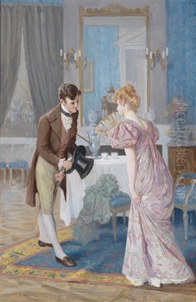 Galante Szene Oil Painting by Ferdinand Schebek