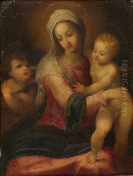Madonna Mit Kind Und Johannesknaben Oil Painting by Bartolomeo Schedoni