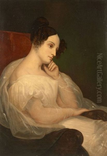 Portrait De Marie-josephine Souham, Duchesse D'elchingen Oil Painting by Ary Scheffer