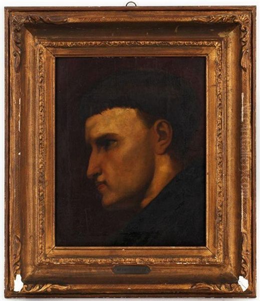 Portrait D'un Jeune Moine Oil Painting by Ary Scheffer