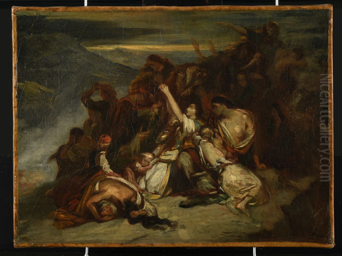 Les Femmes Souliotes Oil Painting by Ary Scheffer