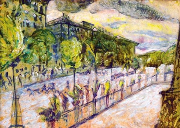 Arena Boulevard Oil Painting by Hugo Scheiber