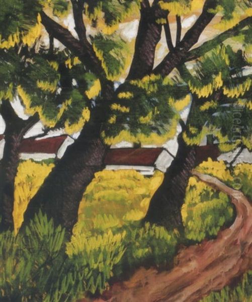 Pirostetos Hazak (shadowy Path) Oil Painting by Hugo Scheiber