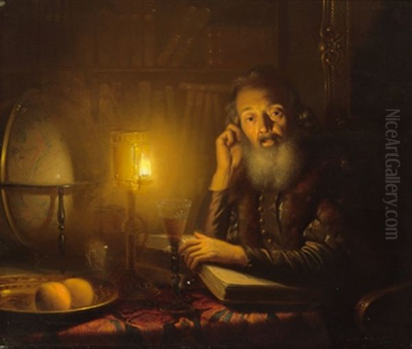 Nachdenklicher Gelehrter Oil Painting by Petrus van Schendel