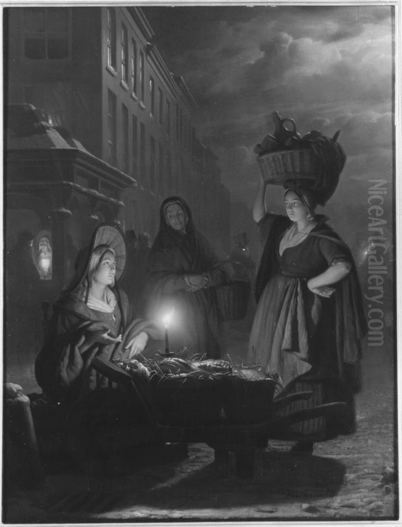 Nachtliche Marktszene Oil Painting by Petrus van Schendel