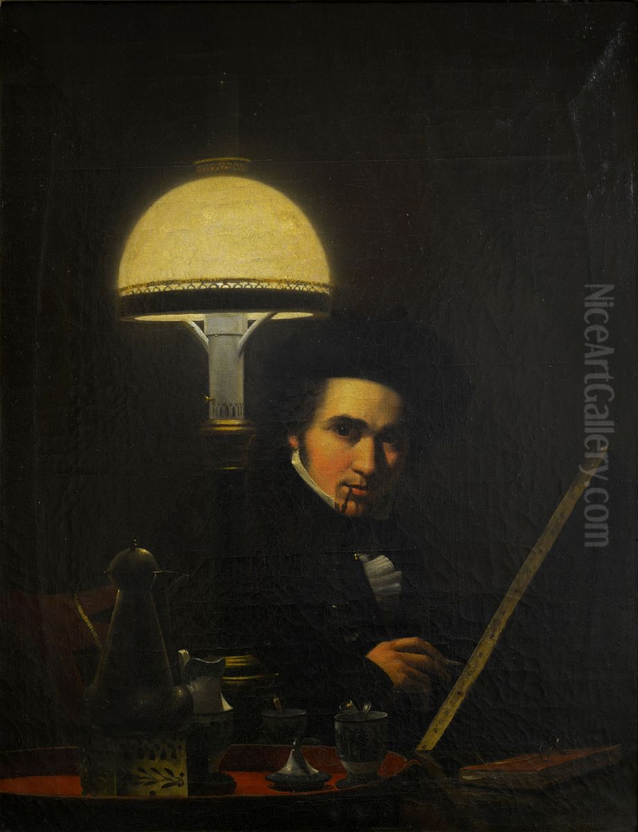 Self Portrait Oil Painting by Petrus van Schendel