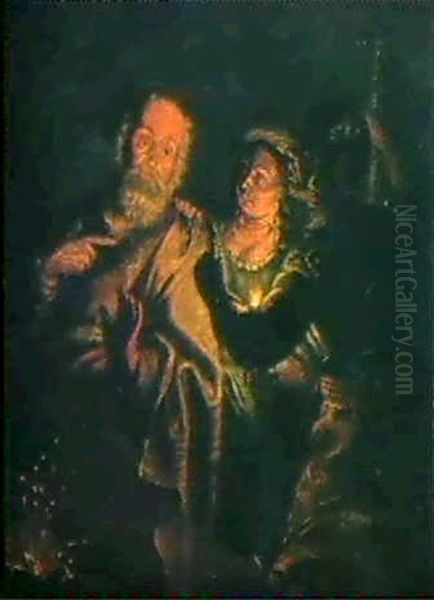 Der Nachtliche Besucher Oil Painting by Petrus van Schendel