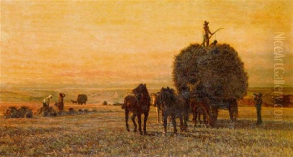 The Harvest Oil Painting by Cornelis Albert Johannes Schermer