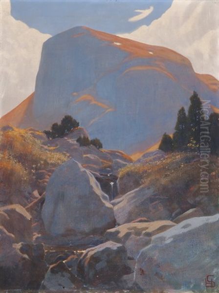 Gebirgslandschaft Oil Painting by Hedwig Scherrer