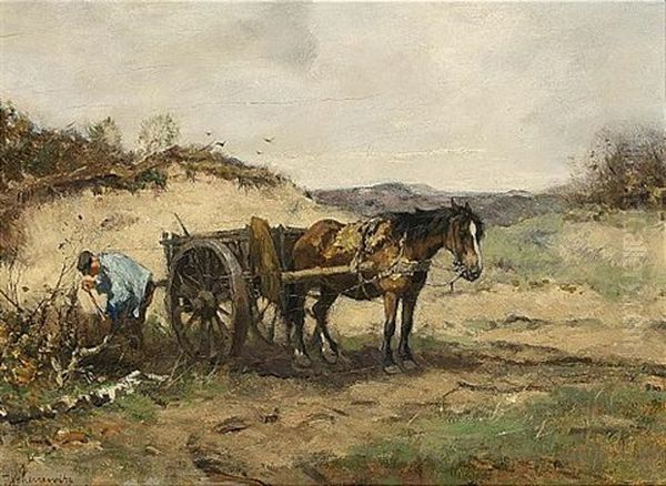 The Sand Cart Oil Painting by Johan Frederik Cornelis Scherrewitz